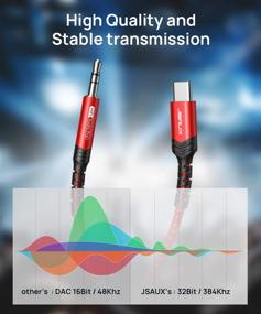 img 2 attached to JSAUX USB C к 3.5 мм аудио аудио разъем кабель [3.3FT] - Hi-Fi Тип C к 3.5 мм наушниковый стерео кабель Автомобиль, совместимый с iPad Pro 2018, Google Pixel 4 3 2, Samsung Galaxy S21 S20 Ultra Note 20 10, Oneplus
