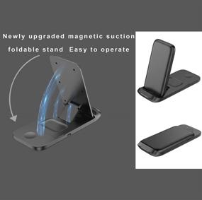 img 2 attached to 🔌 Foldable 3 in 1 Wireless Charger Station - Fast Charging for Airpods, Apple Watch, iPhone 12/11/Pro/XS/XR/X, Samsung - No AC Adapter