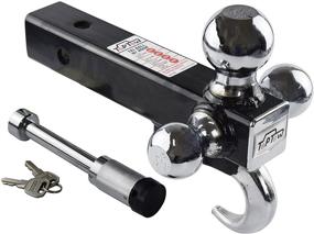 img 4 attached to TOPTOW 64180L Trailer Receiver Hitch Triple Ball Mount with Hook | 2" Receiver | Chrome Balls | 2" Shank | 5/8" Lock Included