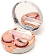 💎 marble contact lens case - portable box kit with mirror (round) in rose gold - by honbay fashion logo