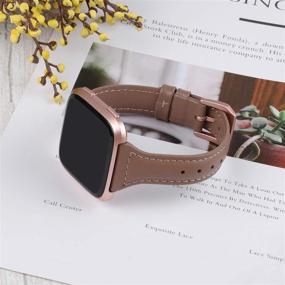 img 2 attached to TOYOUTHS Genuine Leather Strap Compatible with Fitbit Versa/Versa 2 Bands - Slim Wristbands Replacement for Versa Lite Edition/Versa SE Classic Accessories - Multi Colors