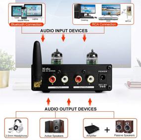 img 2 attached to 🎧 FX AUDIO Bluetooth Tube Preamp & Headphone Amp & Bluetooth Receiver+ESS9023 GE5654 HiFi Bluetooth 5.0 Vaccum Tube Preamp (Black)