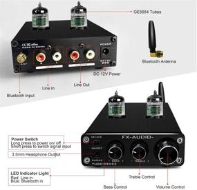 img 3 attached to 🎧 FX AUDIO Bluetooth Tube Preamp & Усилитель наушников & Bluetooth приемник + ESS9023 GE5654 HiFi Bluetooth 5.0 Вакуумный трубчатый предусилитель (Черный)