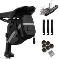 hommie 16-in-1 bicycle saddle bag with repair set: mechanic portable tyre tools for bike repair with reflective strip logo