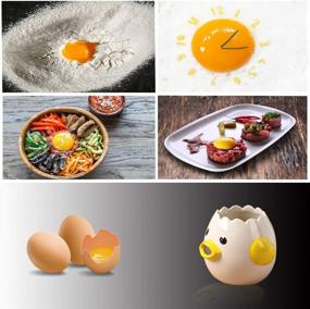 img 2 attached to 🥚 Yellow Egg Separator - Upgraded Food-Grade Ceramic Egg Yolk White Separator Tool for Cooking, Baking, and Making Mayonnaise - Kitchen Gadget and Egg Strainer