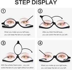 img 2 attached to 💄 Enhance Your Beauty Routine with JM 2 Pairs Makeup Reading Glasses: Magnifying Flip Down Cosmetic Readers for Women