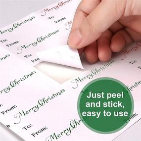 img 2 attached to 🎄 360-Piece Christmas Labels: Self-Adhesive Christmas Tags Stickers with 'Merry Christmas' Name Labels, Perfect for Xmas Supplies