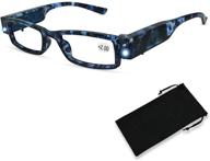 enhanced vision: lighted eye glasses with magnifier for reading logo