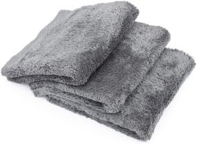 img 3 attached to 🚗 The Rag Company - Eagle Edgeless 600: Ultra Soft Microfiber Auto Detailing Towels, 3-Pack, 16in x 16in, 600gsm, Dark Grey