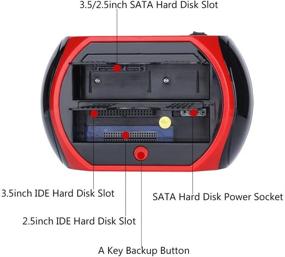 img 1 attached to 💾 SATA HDD Docking Station with USB 2.0 Hub, Dual Support for 2.5 / 3.5inch SATA & IDE Hard Disk Drives