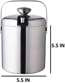 img 2 attached to 🍸 GSCW Small Ice Bucket with Tongs - Top-rated Insulated Stainless Steel Mini Bar Accessory Gift Set