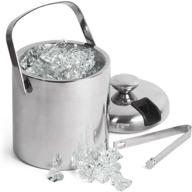 🍸 gscw small ice bucket with tongs - top-rated insulated stainless steel mini bar accessory gift set логотип