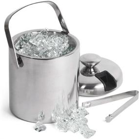 img 4 attached to 🍸 GSCW Small Ice Bucket with Tongs - Top-rated Insulated Stainless Steel Mini Bar Accessory Gift Set