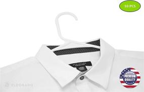 img 1 attached to Eldorado Plastic Hangers for Adult Size Clothing - White (Pack of 10), Ideal for Everyday Use Clothes: Shirts, Blouses, T-Shirts, Dresses, Jackets, Suits