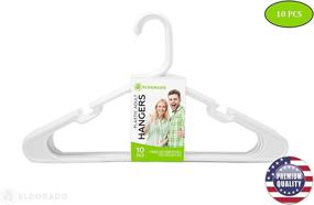 img 3 attached to Eldorado Plastic Hangers for Adult Size Clothing - White (Pack of 10), Ideal for Everyday Use Clothes: Shirts, Blouses, T-Shirts, Dresses, Jackets, Suits