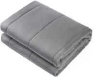 waowoo kids weighted blanket, 4lbs (36"x48") for restful sleep, premium material with glass beads, dark gray logo