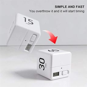 img 2 attached to Feilifan Cube Timer - Kitchen, Child, and Exercise Timer with Gravity Sensor for Time Management, Countdown Settings - 15-20-30-60 Minutes (White)