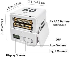 img 3 attached to Feilifan Cube Timer - Kitchen, Child, and Exercise Timer with Gravity Sensor for Time Management, Countdown Settings - 15-20-30-60 Minutes (White)