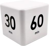 feilifan cube timer - kitchen, child, and exercise timer with gravity sensor for time management, countdown settings - 15-20-30-60 minutes (white) logo