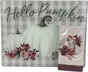 img 3 attached to 🎃 Stunning Fall Pumpkin Glass Cutting Board Serving Tray with Coordinated Napkins