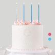 glitter birthday cake candles blue logo