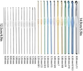 img 2 attached to 🧶 Tomorotec Art Multi-Color Metallic Crochet Hooks Set: Aluminum Knitting Needles for Yarn Craft, Complete with Stylish Storage Bag, Stitch Markers, and Big Eye Needles