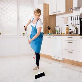 img 1 attached to Broom and Dustpan Set - Ultra Durable, Tear-Free Construction - 80% Heavier Duty - Upright Standing Dust Pan with Extendable Broomstick for Effortless Sweeping - Simple Assembly - Ideal for Home, Kitchen, Room, Office, or Lobby