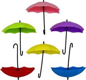 img 4 attached to 🔑 Versatile Maydahui 6PCS Umbrella Wall Hooks: Colorful Key Holder Stickers for Stylish Home & Office Organization
