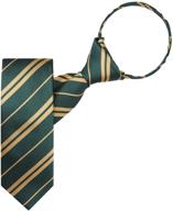 👔 woven double stripe boys' 14 inch zipper neck tie by jacob alexander: perfect combination of style and convenience logo