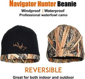 img 1 attached to 🧢 Ultimate Outdoor Performance: EDTREK Waterproof and Windproof Camo Beanie - Timber & Blaze Orange Camo Hunting Hat