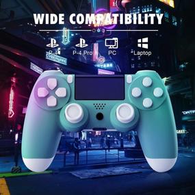 img 3 attached to 🎮 XUANMEIKE Wireless Game Controller: PS4 Compatible with Built-in Speaker, Gyro and Motor Remote - Green