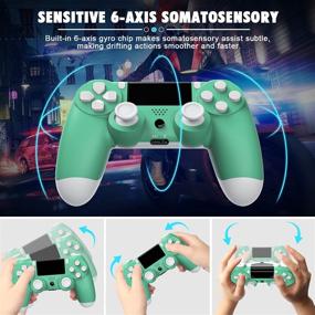 img 1 attached to 🎮 XUANMEIKE Wireless Game Controller: PS4 Compatible with Built-in Speaker, Gyro and Motor Remote - Green