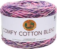 🦁 lion brand yarn comfy cotton blend yarn: soothing lavend for ultimate comfort logo