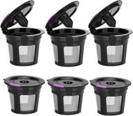 6-pack reusable k cups for keurig 2.0 1.0 - refillable single k-cup coffee filter, bpa-free logo