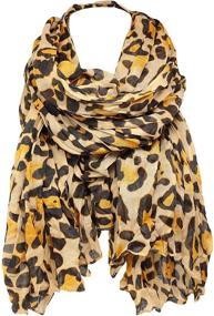 img 1 attached to 🐆 KMystic Women's Accessories: Classic Leopard Print Scarf - Scarves & Wraps