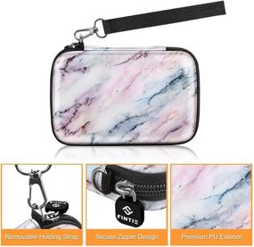 img 1 attached to 📸 Fintie Protective Case for Fujifilm Instax Mini Link, HP Sprocket Plus, Canon Ivy Mini Photo Printer, Canon Ivy CLIQ/CLIQ+/CLIQ2/CLIQ+2 Instant Camera Printer - Hard Shockproof Carry Bag (Marble Pink): Premium Protection for Your Mobile Printing Devices