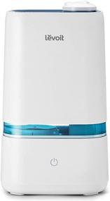 img 4 attached to 💧 LEVOIT Ultrasonic Cool Mist Humidifier for Bedroom and Plants with Essential Oil Tray, 4L Capacity, Dual 360° Rotation Nozzles, Quiet Operation, Handle Design, Auto Shut Off, Blue - Lasts up to 40 Hours