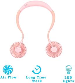 img 3 attached to Toysery Pink Portable Neck Fan - Cool Breeze, Heavy-duty Necklace Fan for Sports - Adjustable Headphone Design Small Fan with 3 Speeds and LED - USB Powered Fan for Travel, Outdoor, and Office