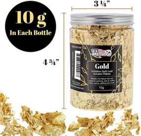 img 2 attached to 🎨 30 Gram Kit of U.S. Art Supply Metallic Foil Schabin Gilding Metal Leaf Flakes - Set of 3 Colors Imitation Gold, Silver, and Copper in 10 Gram Bottles - Ideal for Epoxy Resin, Nail Crafts, Painting, Jewelry, and Slime