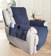 protect and enhance your recliner with trendcode recliner chair cover and pockets- navy (small) logo