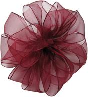 offray wired edge encore sheer craft ribbon, 1-1/2-inch by 25-yard spool, burgundy ribbon for crafts and decorations logo