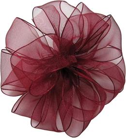 img 1 attached to Offray Wired Edge Encore Sheer Craft Ribbon, 1-1/2-Inch by 25-Yard Spool, Burgundy Ribbon for Crafts and Decorations