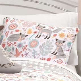 img 2 attached to Lush Decor Pixie Fox Quilt Reversible 3 Piece Bedding Set - Gray/Pink - Twin Quilt Set: Experience Cozy Elegance in Your Bedroom
