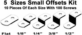 img 1 attached to 🖼️ Offset Canvas Clips for Picture Framing - Assorted Small Sizes: 10 Each of 0/0", 1/8", 1/4", 3/8", 1/2" - 100 Screws Included!