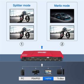 img 2 attached to 📺 TESmart 4x2 HDMI Матричный переключатель Splitter: 4K@60Hz Переключатель HDMI с Пультом ДУ IR, поддержка HDCP 2.2