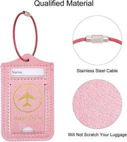 img 2 attached to 🧳 WALNEW Stainless Suitcase Rosegold Travel Accessories with Luggage Tags and Handle Wraps