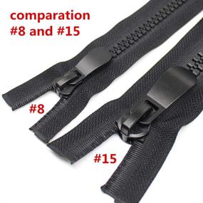 img 3 attached to 💪 YaHoGa #8 26 Inch Two Way Separating Zipper - Heavy Duty Resin Zippers for Sewing Coat Parka Down Jacket - Large Plastic Zipper Bulk (Black 26")