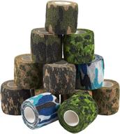 🌿 camouflage cohesive tape: 12 pack self adhesive bandage wrap - 2 in x 5 yards логотип