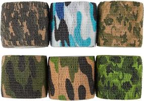 img 1 attached to 🌿 Camouflage Cohesive Tape: 12 Pack Self Adhesive Bandage Wrap - 2 in x 5 Yards