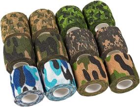 img 2 attached to 🌿 Camouflage Cohesive Tape: 12 Pack Self Adhesive Bandage Wrap - 2 in x 5 Yards